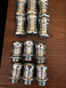 (12 pc lot) Steel EMT Compression Type Connectors And TA’s 3/4&#034; Conduit Fittings