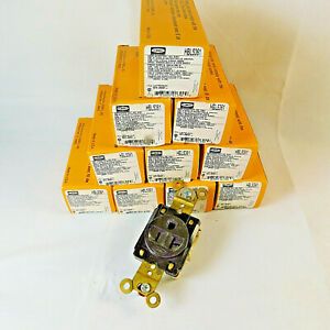 Hubbell HBL5361 Receptacle Brown 20A 3 Wire Ground Lot of 10 NEW
