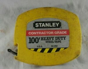 Stanley 34-252 Contractor Grade Heavy Duty Steel Tape 100&#039; x 3/8&#034;