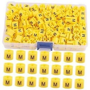 150Pcs Yellow Sizes M  Plastic Clothes Hanger Size Markers Color Medium