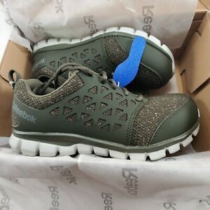 Reebok women&#039;s size 8 Safety Toe RB051 Work Composite Shoes Olive OD Green