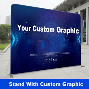 10ft fabric back wall pop up sign trade show display booth double side print