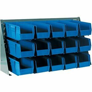 Bench Rack Bin Organizer 36&#034; x 8&#034; x 19&#034; Gray 1/Each by Discount Shipping USA