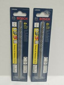 BOSCH  2 pack 1/4&#034;  Hammer Concrete Masonry Drill Bit LBH004