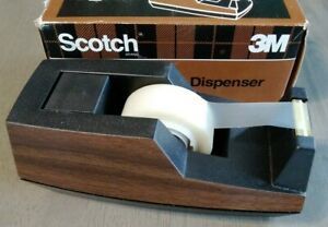 Scotch 3M C-41 Executive Desk Top Dispenser Wood Grain Style Walnut W/Box