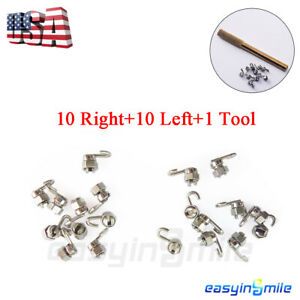 1Set Dental Orthodontic 10pcs Left+10pcs Right+1 Tool Crimpable Hooks Stop Locks