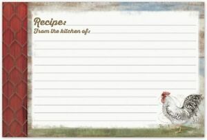 Brownlow Gifts Recipe Cards, Barnyard Rooster, Multicolor Rooster