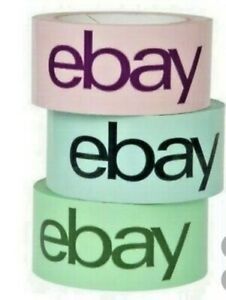 3 Rolls ~ 2&#034; x 75 yds eBay Holiday Edition Branded Packaging Tape 3 Colors RARE!