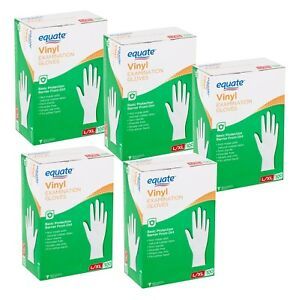 500 Count Equate Vinyl Exam Gloves Powder-free Non-sterile Fit Either Hand 5x100