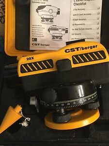CST/ BERGER 28X Magnification AUTOMATIC Auto LEVEL W/Case NICE
