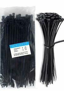 100pcs 8In Cable Zip Ties Nylon Self Locking Heavy Duty Wire Ties 50 Lbs Black
