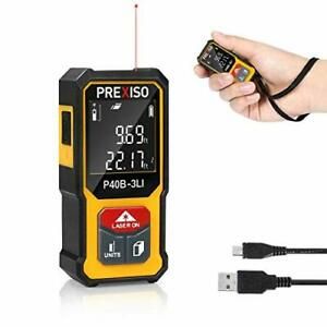 PREXISO Mini Laser Measure 135Ft Rechargeable Laser Distance Meter with High ...