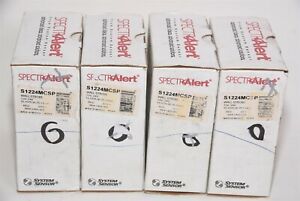 Lot 4 System Sensor SpectAlert S1224MCSP &#034;FUEGO&#034; Spanish Fire Wall Strobe Red