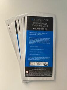 DOLLAR BILL VALIDATOR / ACCEPTOR CLEANING CARD 12 Pk for VENDING MACHINES