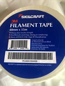 Skilcraft, Filament/Strapping Tape, 48mm x 55m, White/Clear