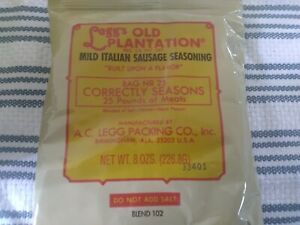 AC LEGG&#039;S OLD PLANTATION MILD ITALIAN SAUSAGE SEASONING BLEND #102 makes 25lbs