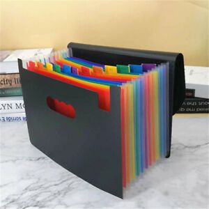 A4 Concertina Expanding File Accordion Folder Document Organiser Colorful BH US