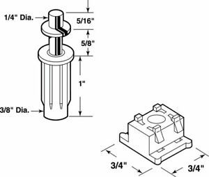 Prime-Line 164165 Nylon Slide Bi-Fold Door Top Guide Set 3/8 Dia. in. Base