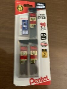 Pentel Super Hi Polymer Lead Refills 0.5 mm 90 Pieces C25BPHB3-K6 Free Shipping