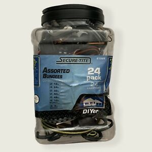 Assorted Bungees 24 Pack Secure Tite Multiple Sizes And Colors