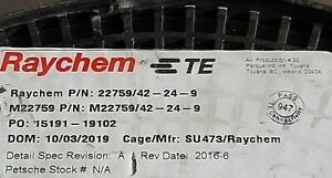 Raychem/TE 55A0816 #24awg Spec 55 M22759/42-24-9 600V XL-ETFE Wire White /50ft