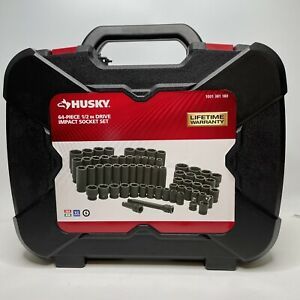 Husky 64 Piece 1/2 in. Drive SAE/Metric Impact Socket Set H64IMPS 1001 381 180