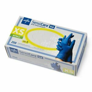 Medline SensiCare Ice with SmartGuard Nitrile Exam Gloves XS MDS6800 250/BOX