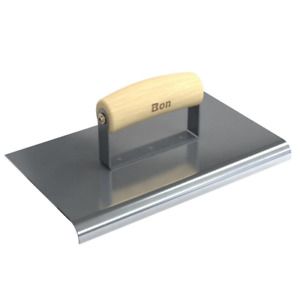 10 in. x 6 in. Concrete Highway Edger 1/2 in. R with Wood Handle Stainless Steel