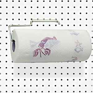 1 Pack Sturdy Steel Pegboard Paper Towel Holder | Hook to anywhere standard p...