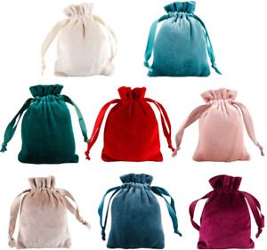 8PCS 3.5&#034; X 4.7&#034; Super Soft Jewelry Bags Luxury Velvet Drawstring Bags Pouches C