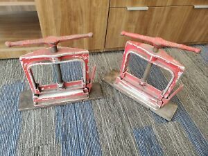Two HEBERT 6&#034; Fire Hose Clamp Vintage Antique