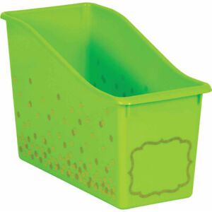 TEACHER CREATED RESOURCES LIME CONFETTI PLASTIC BOOK BIN