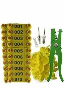 Sheep Ear Tag Plier Goat Ear Tags Yellow Green Id Animal Tags Pet Supplies