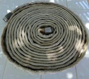 Vintage 1984 SUPPLY FIRE HOSE 2&#034; x 45&#039; with NH-1&#034; Couplings, rubber lined.