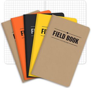 Notebook Pocket Journal 3.5&#034;x5.5&#034; Combination of Kraft Graph Memo Book Pack of 5
