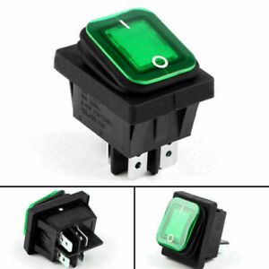 4Pcs RLEIL RL2-102 Waterproof IP65 Car Rocker Switch 4Pin 125/250VAC Green F7