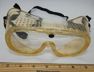 Vintage plastic safety goggles RETRO STEAMPUNK w/original strap Z87.1 vented