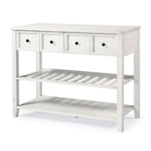 Welwick Designs Buffet 48 in. Solid Wood White 2-Drawer