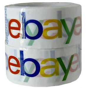 2 Rolls White eBay Logo Branded Shipping Tape 75 Yds x 2&#034; Packing Package Ship