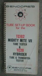 tube setup book for Sencore TC162 &amp; TC 28