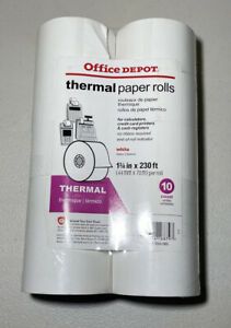 Office Depot® Thermal Paper Rolls, 1 3/4&#034; x 230&#039;, White, Pack Of 10 554-085