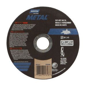 Norton 7660701618 60-Grit Aluminum Oxide Cut-Off Wheel 5 Dia. x 0.04 T in.