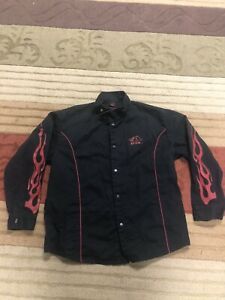Revco Black Stallion BSX Black Welding Jacket With Red Flames (XL)