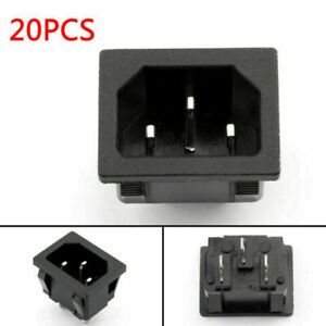 20x IEC320 C14 3 Pin  Male Power Socket 10A 250V For Boat DIY AC-05A T08 F05