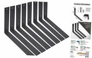 Shelf Brackets L Brackets for Shelves Heavy Duty 12 Inch frostblack-8 packs