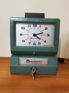 Acroprint 125NR4 Time Recorder w/Two Keys, Working