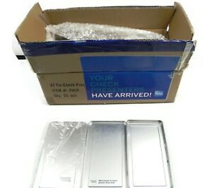 25 Pack of New American Express Silver Tin Check Presenters 3.5&#034; x 6.5&#034; x 1/4&#034; N