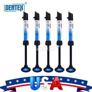 US 5X DENTEX Dental Universal Composite Light Curing Resin Refill Syringe A1