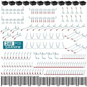 248Pcs Pegboard Accessories Organizer Kit, Pegboard Bins, Pegboard Set For Tools