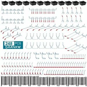 248Pcs Pegboard Accessories Organizer Kit, Pegboard Bins, Pegboard Set For Tools